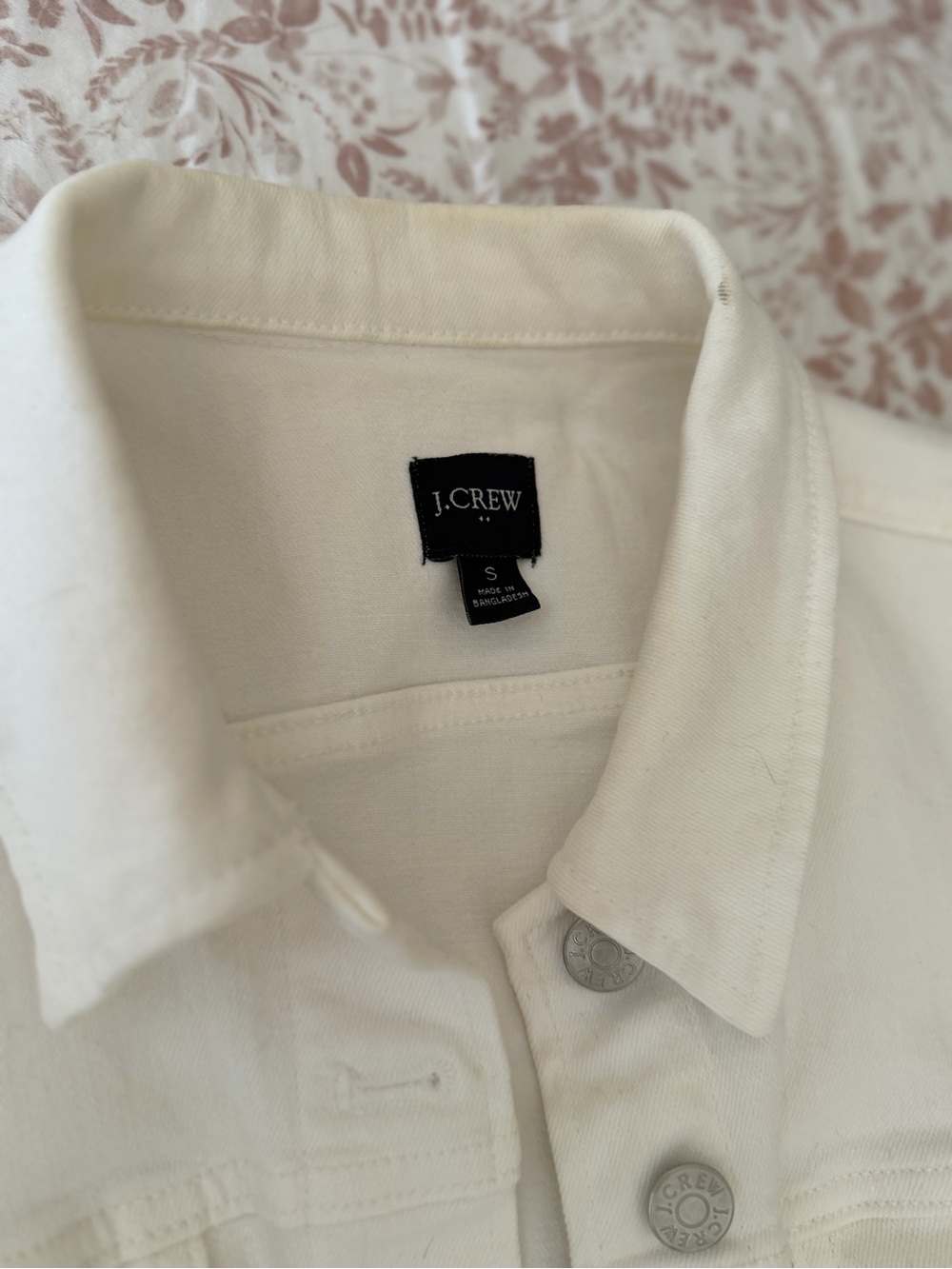 J. Crew Women's White Button-Front Casual Shirt Jacket